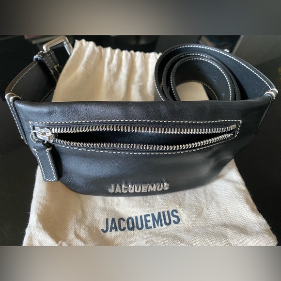 Jacquemus Unisex wallet belt in black leather - Picture 3 of 9